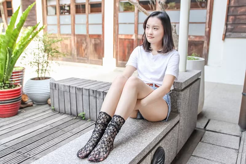 unni典雅鏤空蕾絲推推襪 鞋履襪品 socks 中筒襪 女襪 短襪 棉襪