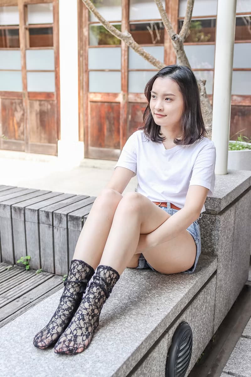 unni典雅鏤空蕾絲推推襪 鞋履襪品 socks 中筒襪 女襪 短襪 棉襪