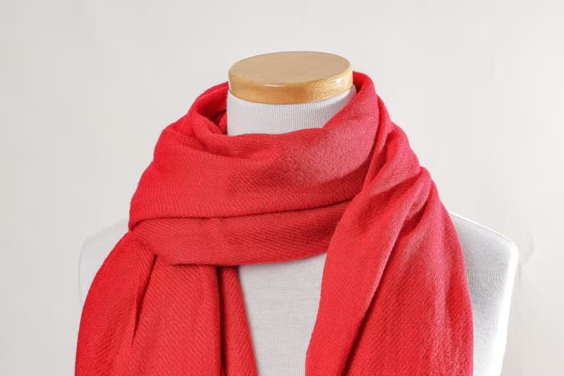 經典喀什米爾羊毛圍巾/披肩  紅色 厚款 輕柔保暖