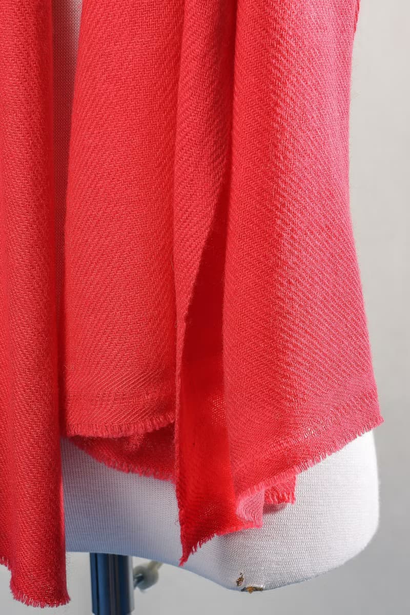 經典喀什米爾羊毛圍巾/披肩  紅色 厚款 輕柔保暖
