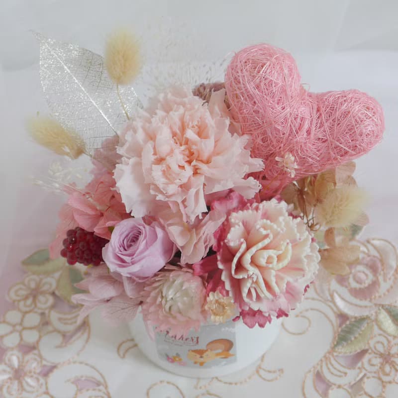 情人節禮物花束 粉康乃馨氣質盆花  結婚捧花永生花畢業玫瑰