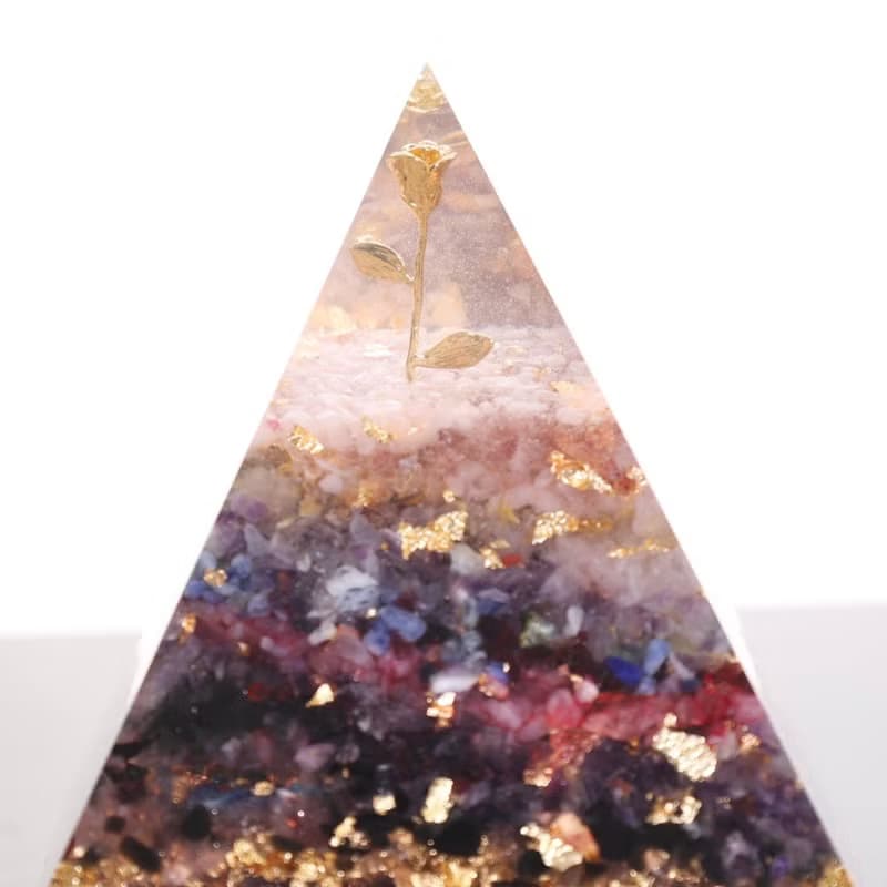 【特別訂製】小王子的玫瑰特大晶礦金箔玫瑰能量金字塔奧鋼水晶礦