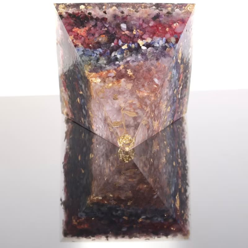 【特別訂製】小王子的玫瑰特大晶礦金箔玫瑰能量金字塔奧鋼水晶礦