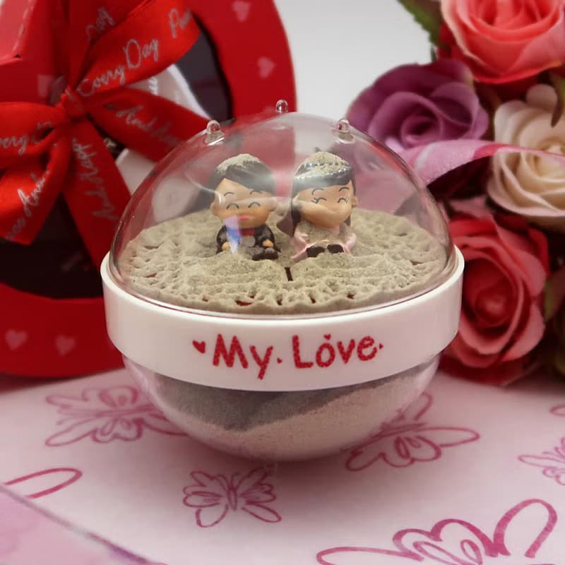 新郎新娘結婚沙漏/結婚伴手禮/情人節紀念禮物/雙喜/雙面-海沙