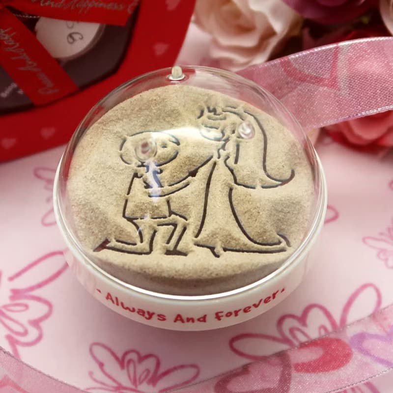 新郎新娘結婚沙漏/結婚伴手禮/情人節紀念禮物/雙喜/雙面-海沙