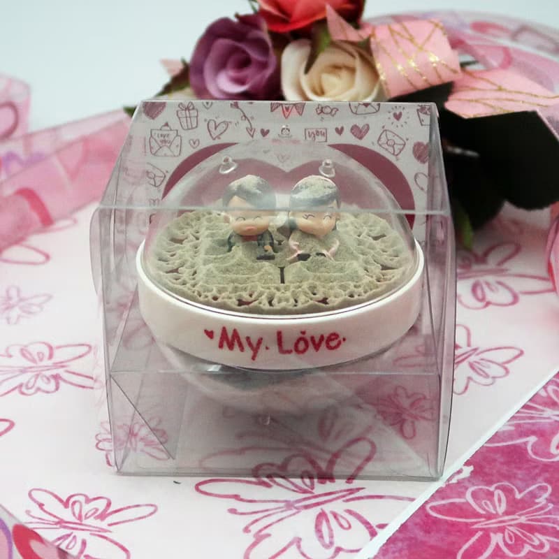 新郎新娘結婚沙漏/結婚伴手禮/情人節紀念禮物/雙喜/雙面-海沙