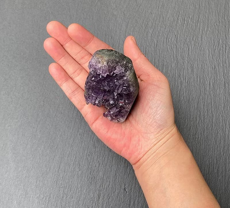 招財開運-天然原礦小官帽帶招財手紫晶鎮 紫水晶 快速出貨 風水