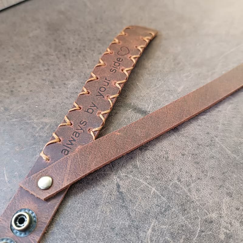 Secret Message Rustic Leather Wristband, Anniversary Gift, Couples Bracelet