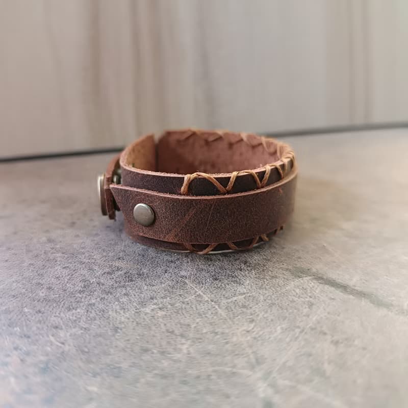 Secret Message Rustic Leather Wristband, Anniversary Gift, Couples Bracelet