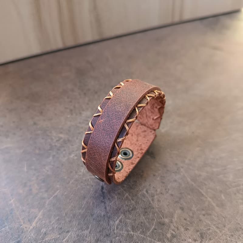 Secret Message Rustic Leather Wristband, Anniversary Gift, Couples Bracelet