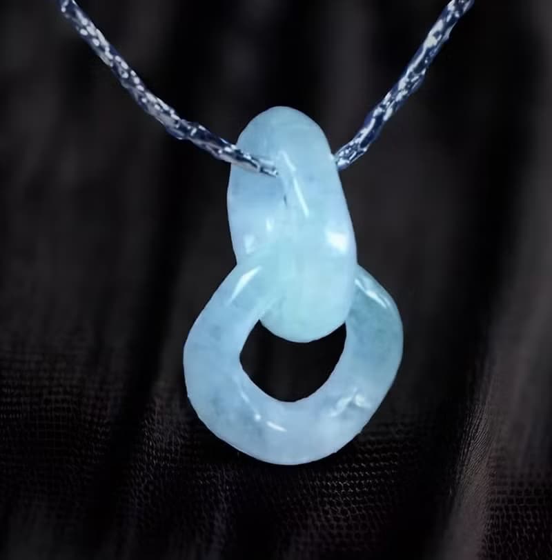 【永恆同心】冰種翡翠環環相扣項鍊 | 天然緬甸玉A貨翡翠 | 送禮