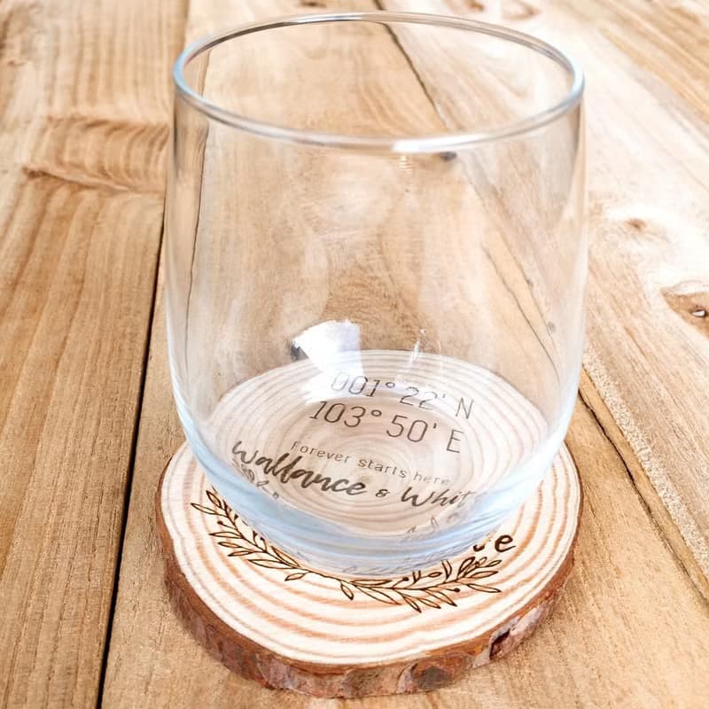 經緯坐標年輪原木杯墊| 地理科學現代木質生活用品| 新居喬遷禮物