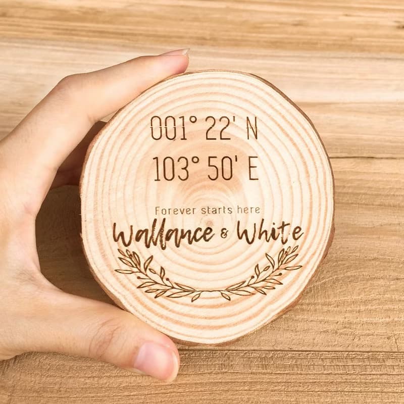 經緯坐標年輪原木杯墊| 地理科學現代木質生活用品| 新居喬遷禮物