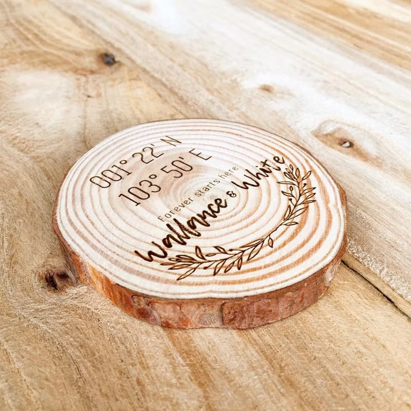 經緯坐標年輪原木杯墊| 地理科學現代木質生活用品| 新居喬遷禮物