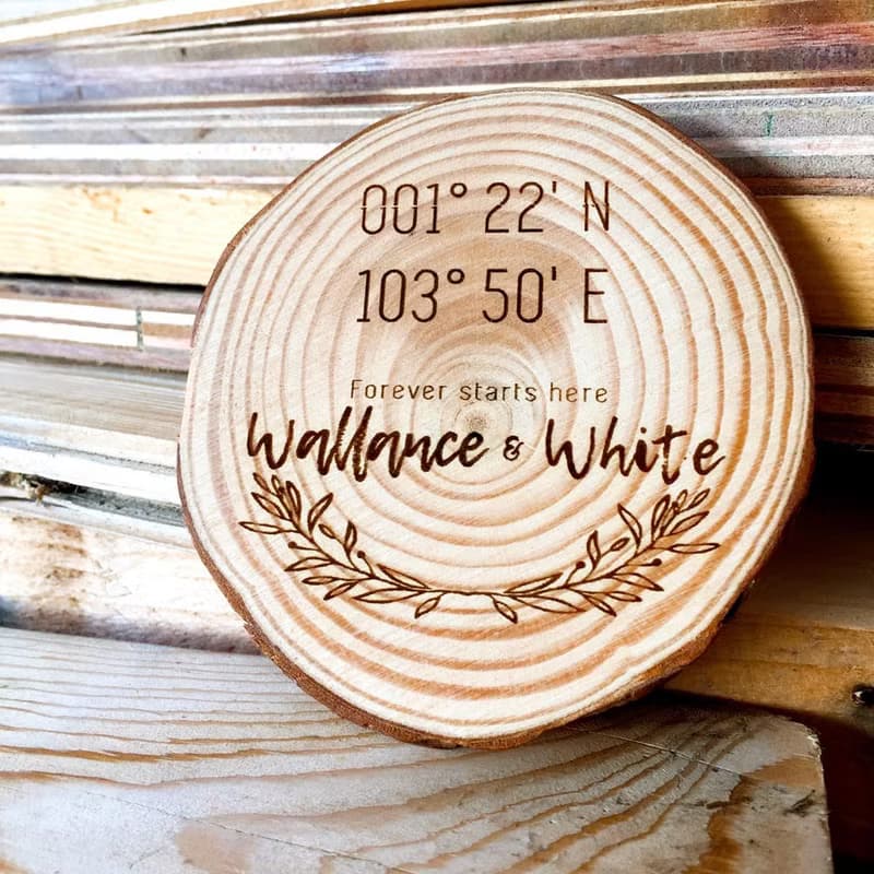 經緯坐標年輪原木杯墊| 地理科學現代木質生活用品| 新居喬遷禮物