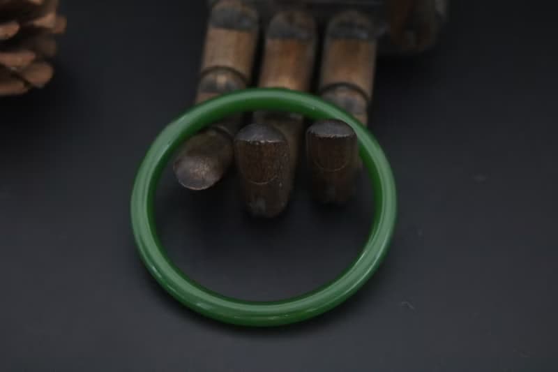 天然和田玉叮噹手鐲復古圓條細款手鐲禮盒