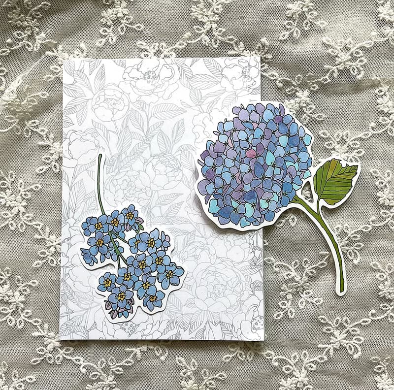 Summer Flower Bouquet Big Removable Set 2 die cut sticker (dami) vintage gift