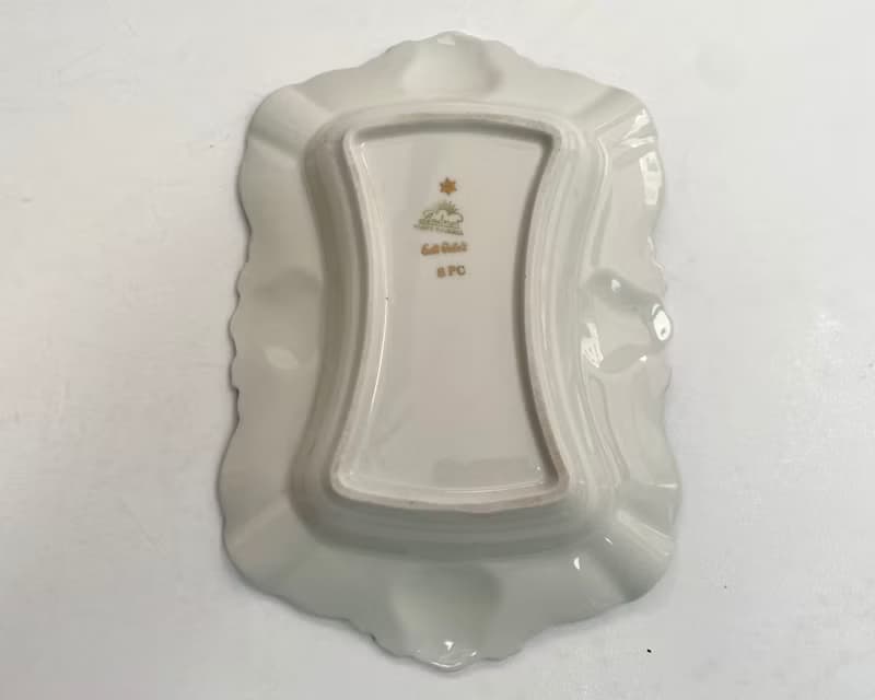 復古陶瓷煙灰缸 Lindner 鈷藍色花卉圖案德國 1970 年