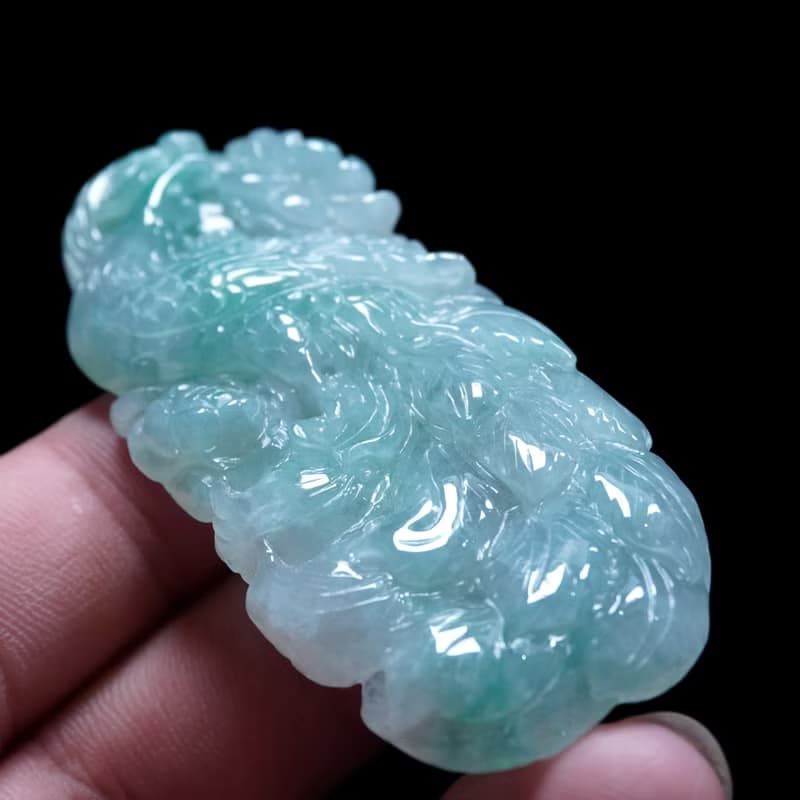 冰種飄綠翡翠精雕鳳凰 | 天然緬甸玉翡翠A貨 | 送禮