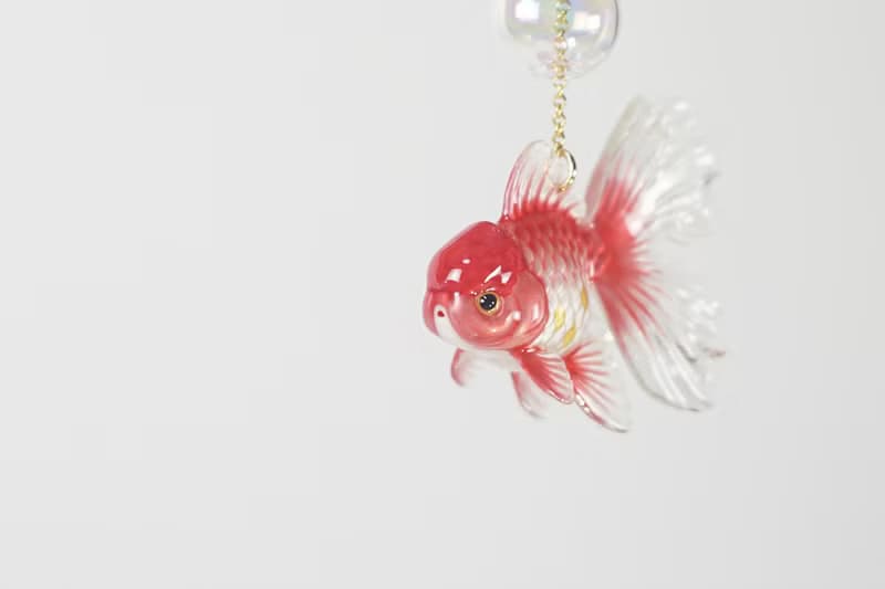 櫻花粉金魚靈動耳環耳夾 原創設計 粉色浪漫櫻花祭創意飾品