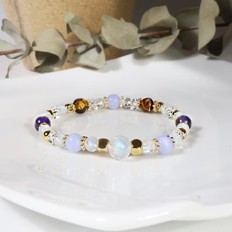 蕾納鎮的早晨 | A56月光石堇青石虎眼石手鍊