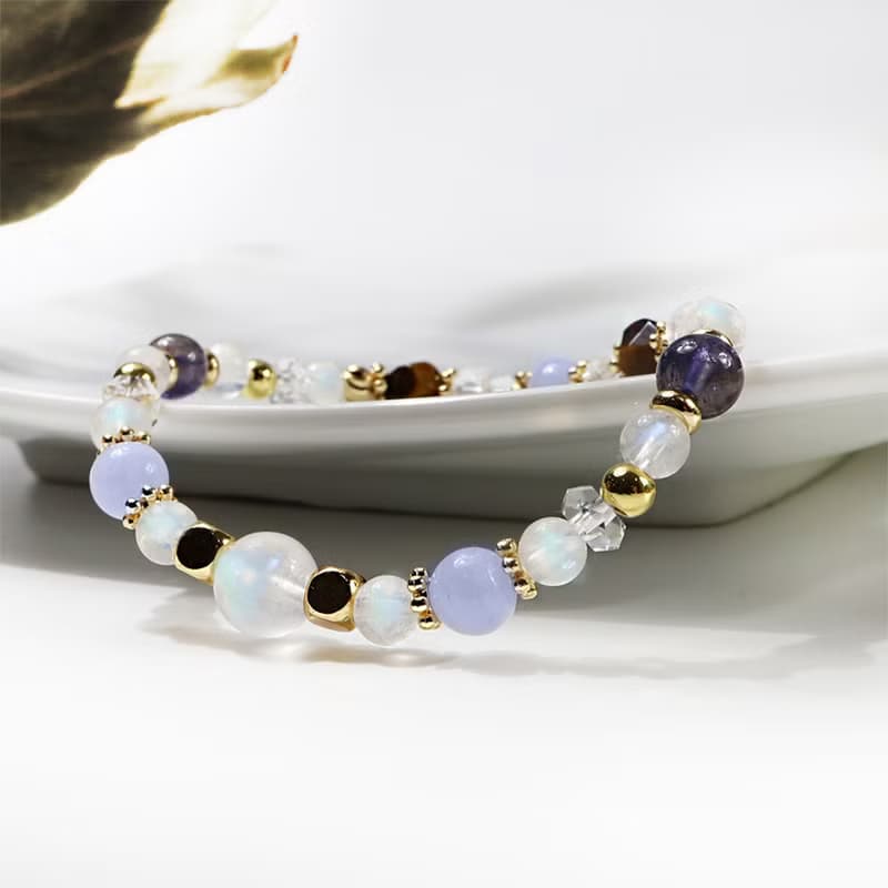 蕾納鎮的早晨 | A56月光石堇青石虎眼石手鍊