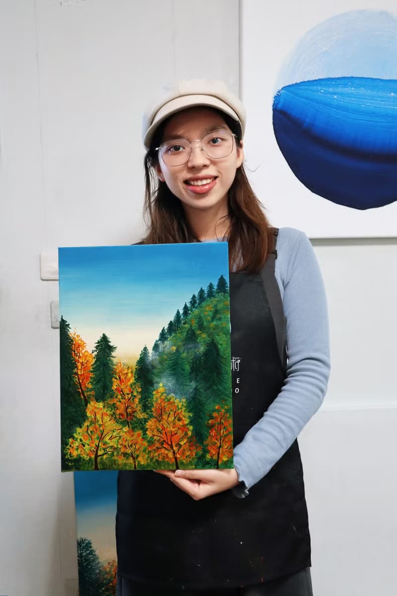 【體驗】秋季森林 原畫 療癒 風景畫 掛畫 擺飾 森系 禮物 體驗 畫畫 聚會