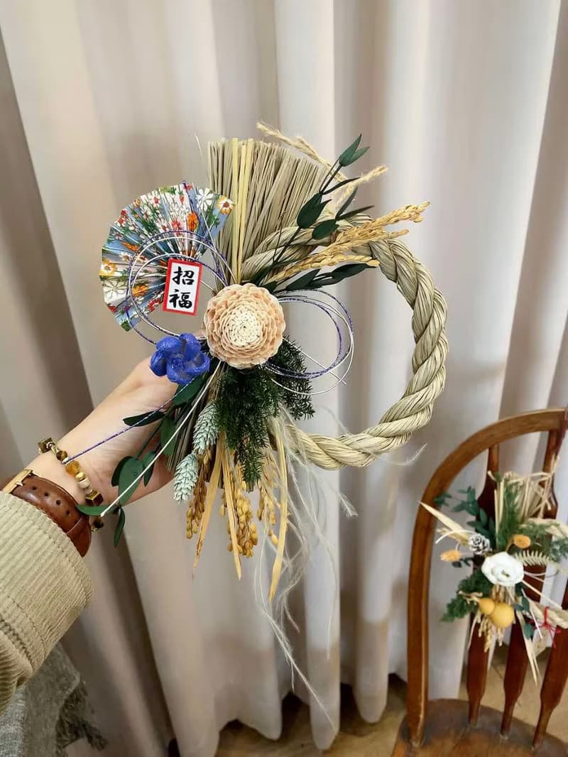 乾燥花掛飾【祝福注連繩】招財好運 開幕送禮 新居花禮 喬遷 升遷
