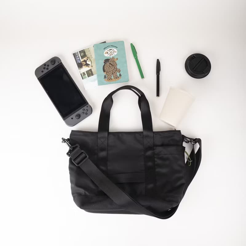 Tote+ 復古托特包 大容量 輕便防水 斜挎手提 優質尼龍 黑色