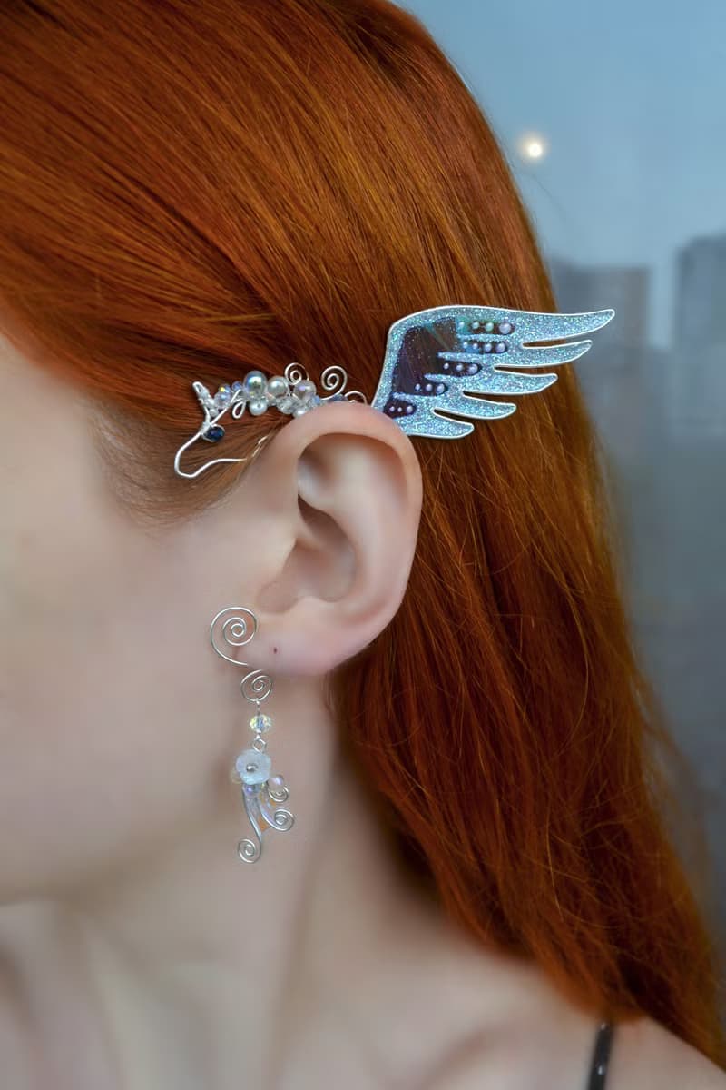 Unicorn ear cuff no piercing, Pegasus earring