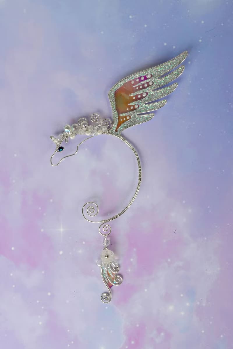 Unicorn ear cuff no piercing, Pegasus earring