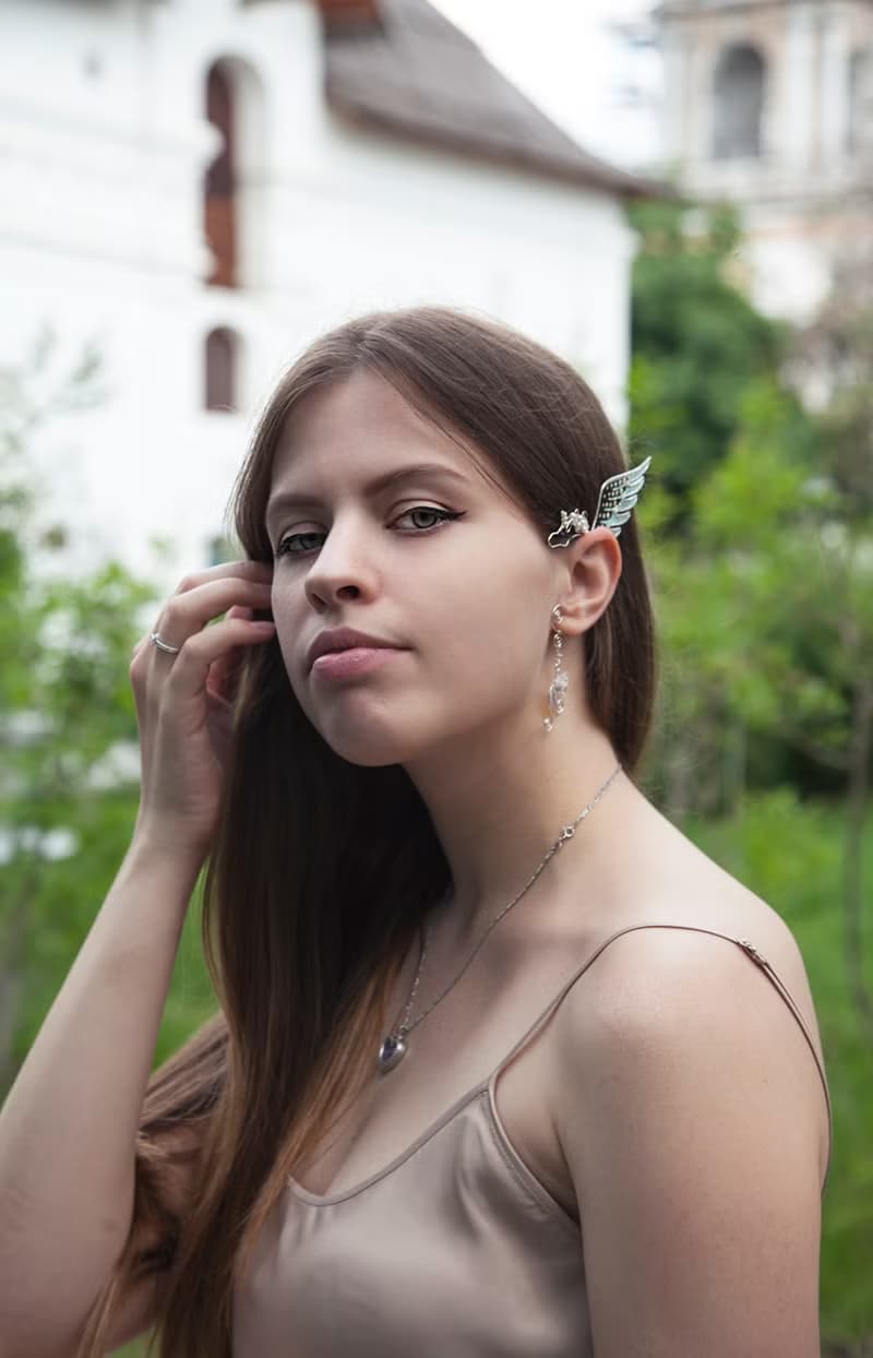 Unicorn ear cuff no piercing, Pegasus earring