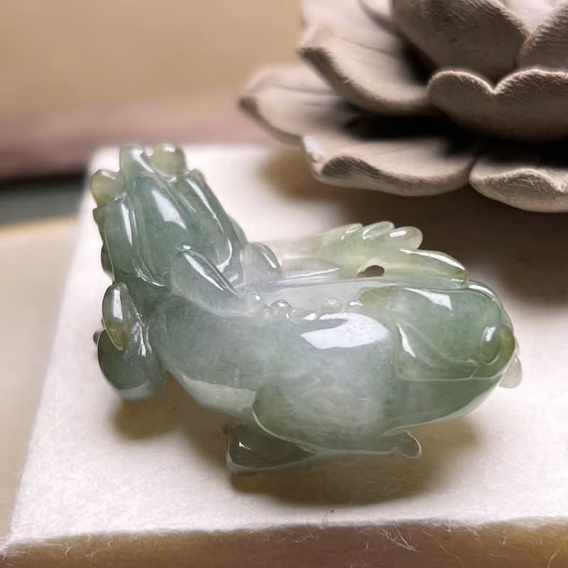 【招財神獸】冰種飄花翡翠貔貅 | 天然緬甸玉翡翠A貨 | 送禮