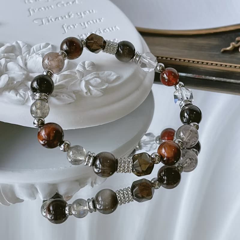 越界丨紅虎眼+金運石 //招財辟邪 穩定情緒// 天然水晶手鍊