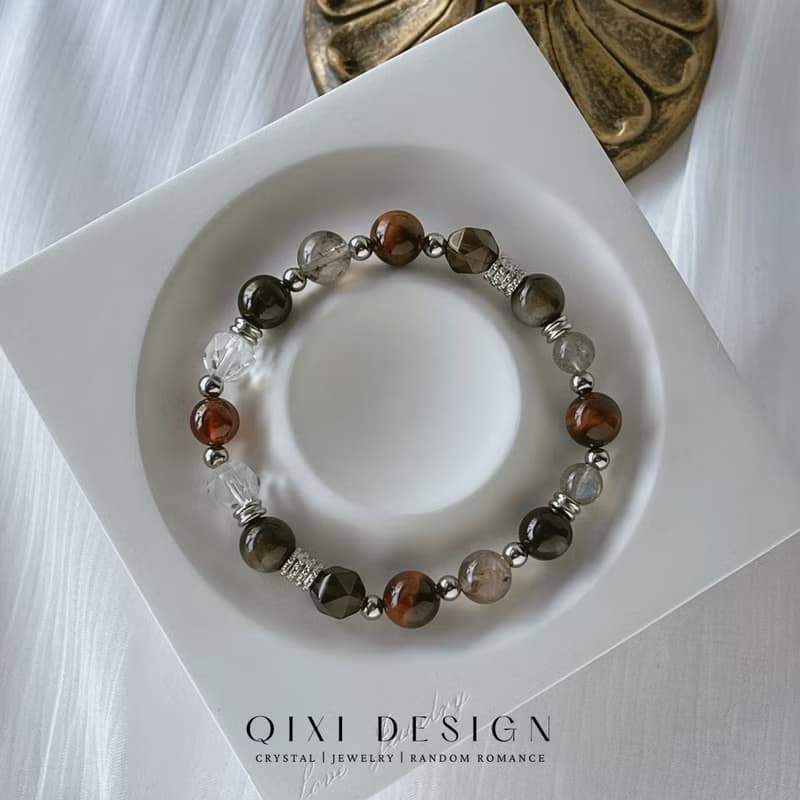 越界丨紅虎眼+金運石 //招財辟邪 穩定情緒// 天然水晶手鍊