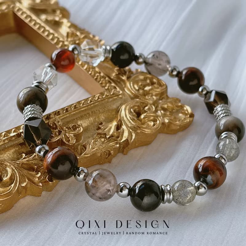 越界丨紅虎眼+金運石 //招財辟邪 穩定情緒// 天然水晶手鍊