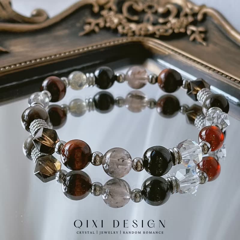越界丨紅虎眼+金運石 //招財辟邪 穩定情緒// 天然水晶手鍊