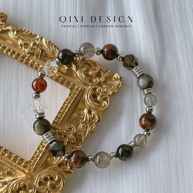 越界丨紅虎眼+金運石 //招財辟邪 穩定情緒// 天然水晶手鍊