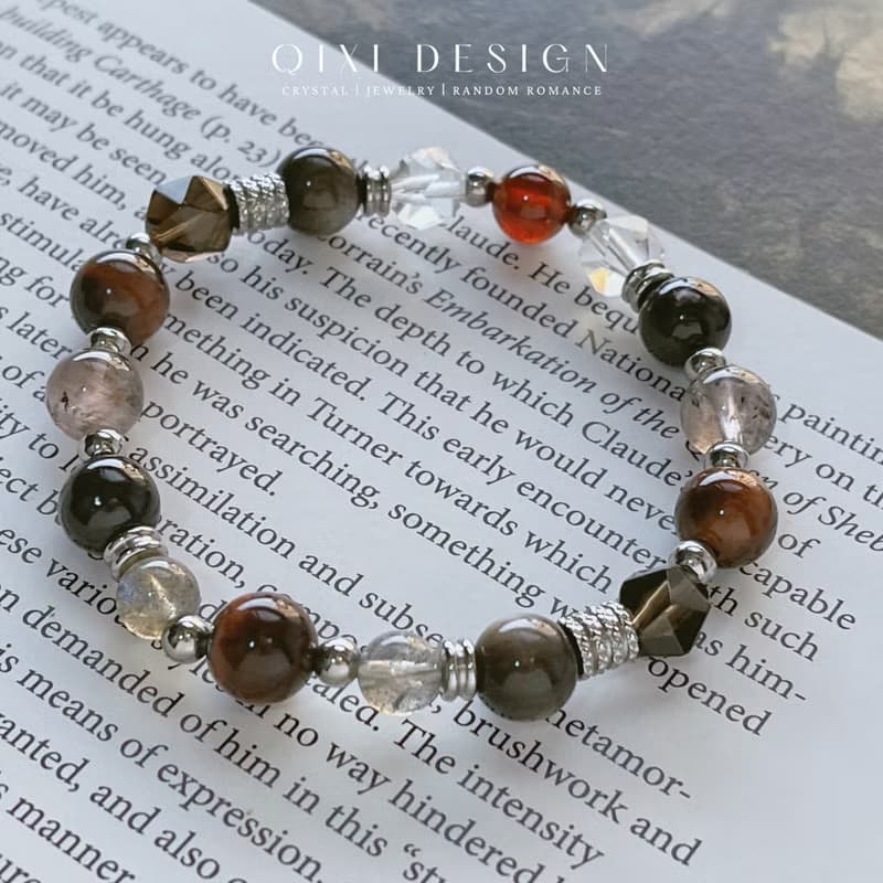 越界丨紅虎眼+金運石 //招財辟邪 穩定情緒// 天然水晶手鍊