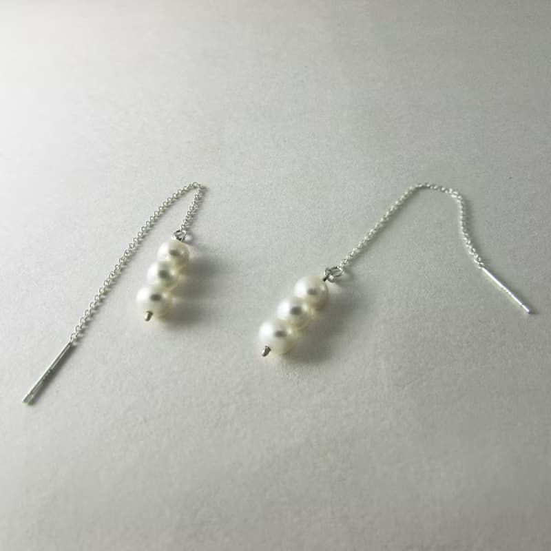 rain pearl earring_落雨珍珠耳環 | 母親節禮物 925銀 淡水珍珠