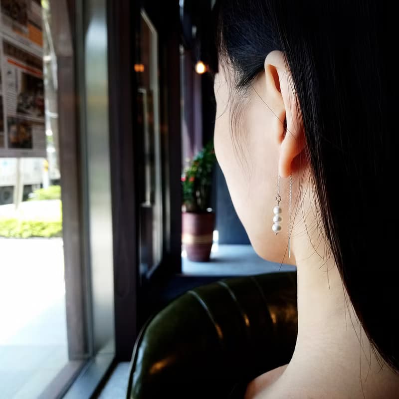 rain pearl earring_落雨珍珠耳環 | 母親節禮物 925銀 淡水珍珠