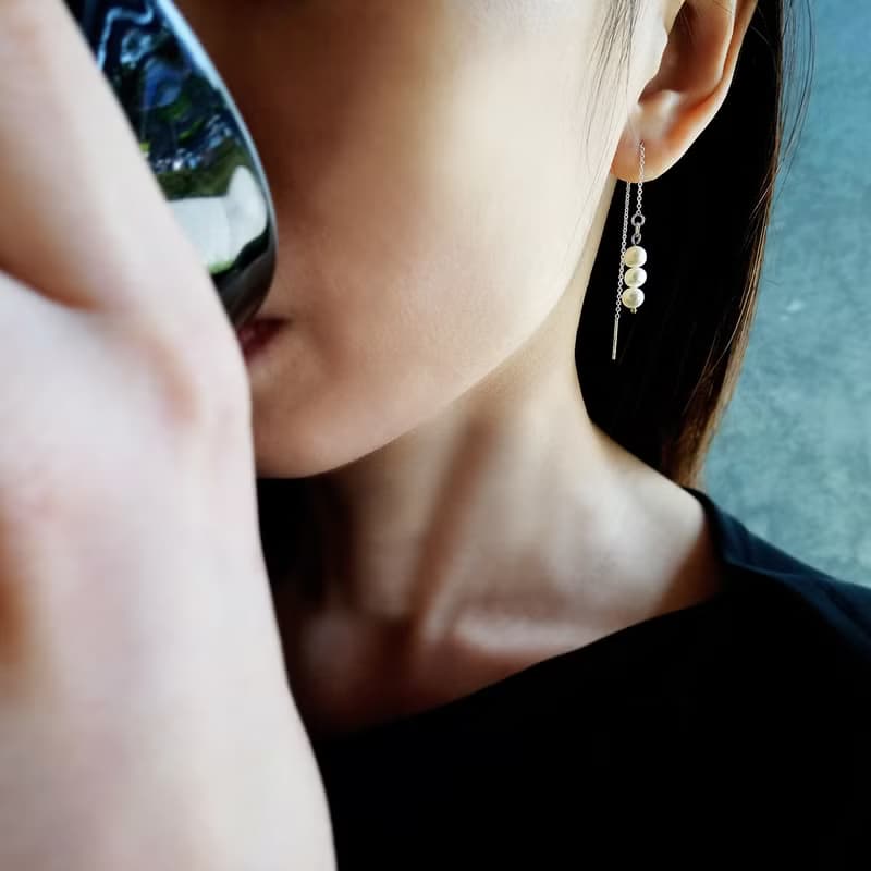 rain pearl earring_落雨珍珠耳環 | 母親節禮物 925銀 淡水珍珠