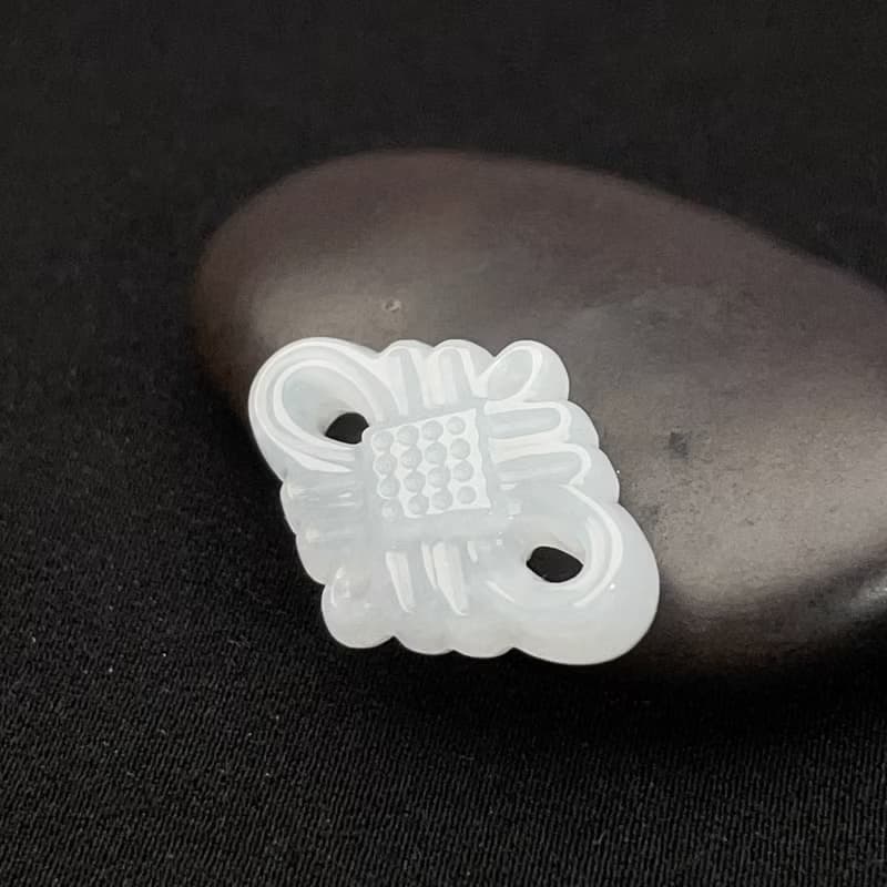 冰糯種翡翠吉祥結吊飾  | 天然緬甸玉翡翠A貨