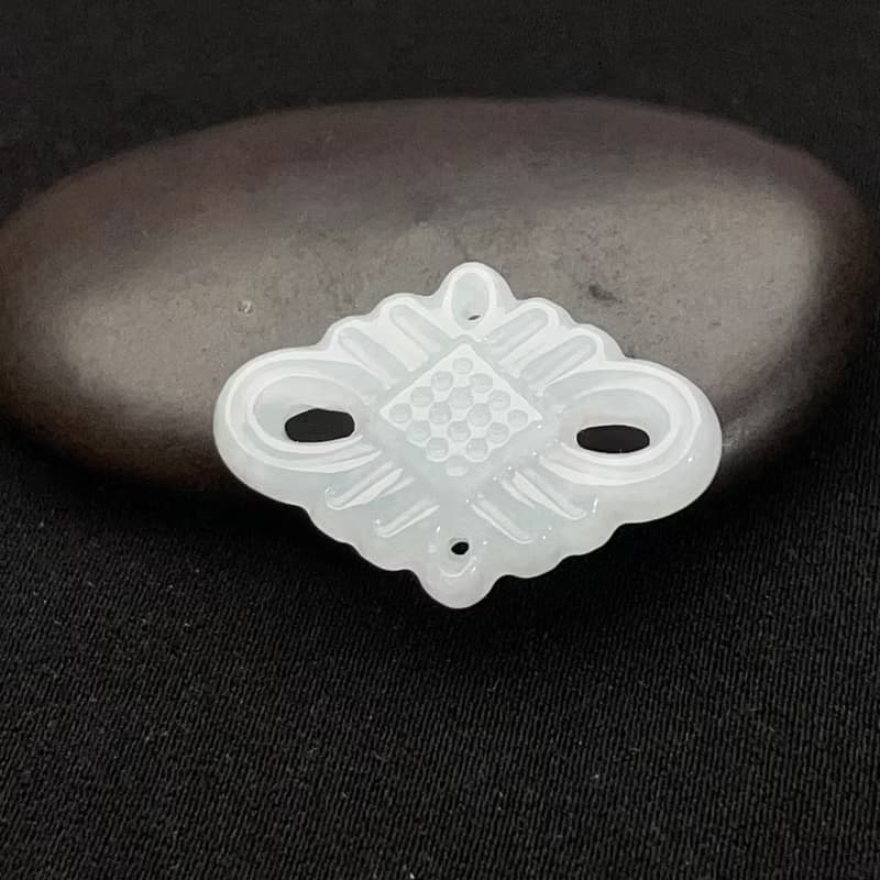 冰糯種翡翠吉祥結吊飾  | 天然緬甸玉翡翠A貨