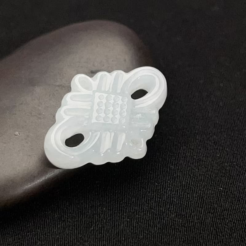 冰糯種翡翠吉祥結吊飾  | 天然緬甸玉翡翠A貨