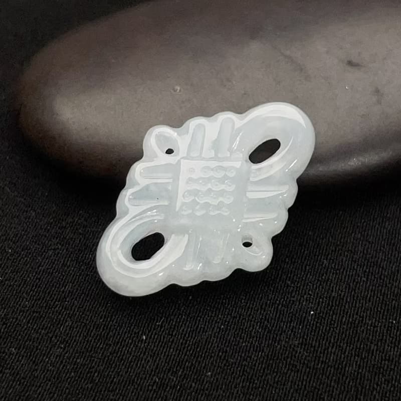 冰糯種翡翠吉祥結吊飾  | 天然緬甸玉翡翠A貨