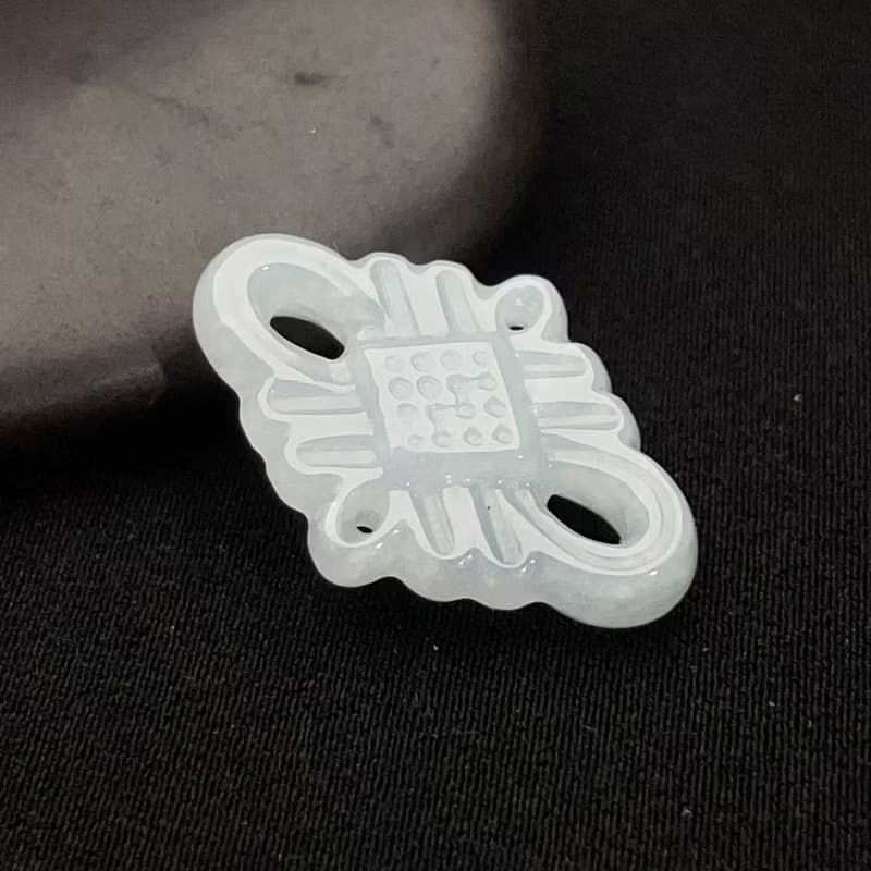 冰糯種翡翠吉祥結吊飾  | 天然緬甸玉翡翠A貨