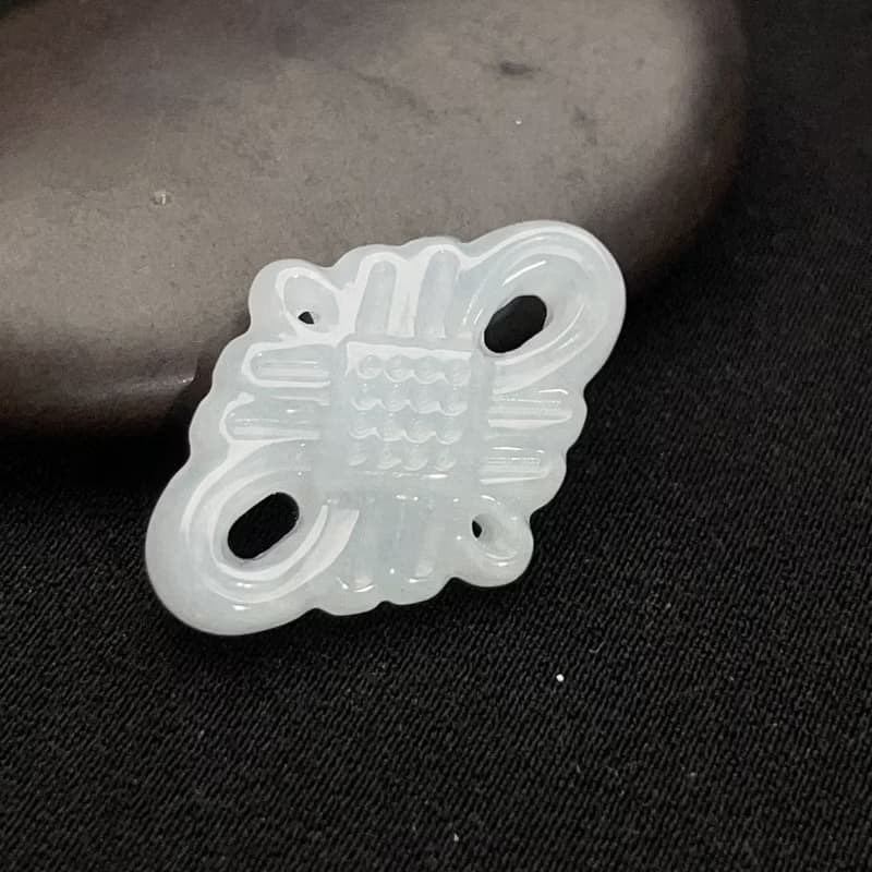 冰糯種翡翠吉祥結吊飾  | 天然緬甸玉翡翠A貨