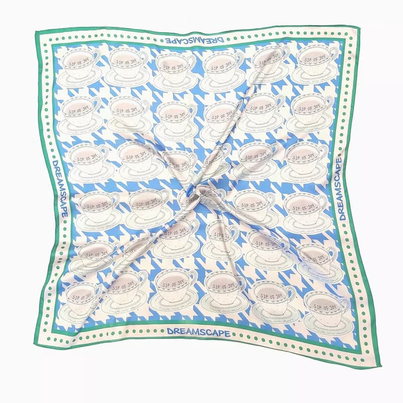 Sip of Joy Bible Inspired 100% silk scarf  喝一口喜樂  聖經真絲色丁90cm絲巾