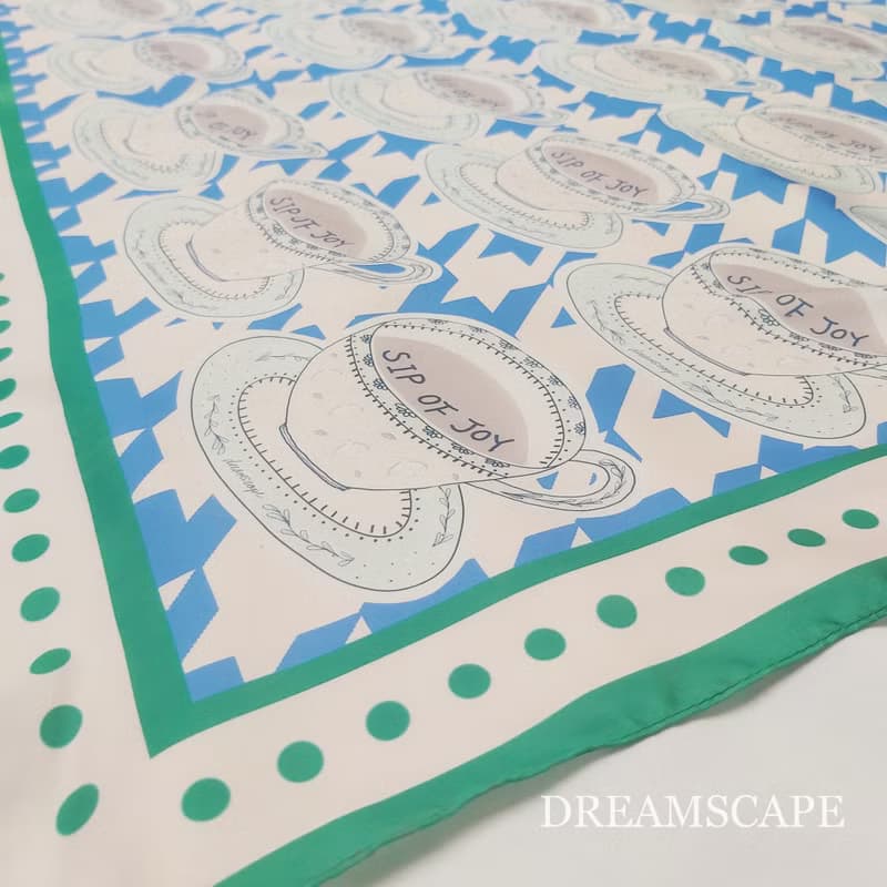 Sip of Joy Bible Inspired 100% silk scarf  喝一口喜樂  聖經真絲色丁90cm絲巾